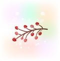 Christmas tree cherry branch greetings card image Royalty Free Stock Photo