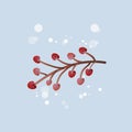 Christmas tree cherry branch greetings card image Royalty Free Stock Photo