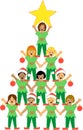 Christmas Tree of Children Royalty Free Stock Photo
