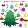 Christmas tree, Christmas balls, decorate a Christmas tree, game, set