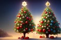 Christmas tree. Christmas 2023. Merry Christmas and New Year 2024. Greeting card design and sale banner Royalty Free Stock Photo