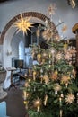 Christmas Tree in the Church of Nebel on the Island Amrum in Germany