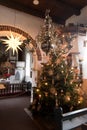 Christmas Tree in the Church of Nebel on the Island Amrum in Germany