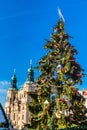 Christmas Tree On Old Town Square, Prague, Czechia Royalty Free Stock Photo