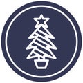 christmas tree circular icon