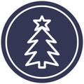 christmas tree circular icon symbol