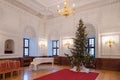 Christmas tree in city hall, ballroom interior, Kaunas, Lithuania Royalty Free Stock Photo