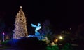 Christmas Tree on a city park in Katerini Royalty Free Stock Photo