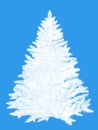 Christmas tree cloud shape isolated on blue background