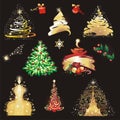 Christmas tree collection. Royalty Free Stock Photo