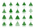 Christmas Tree color silhouette icons vector set Royalty Free Stock Photo