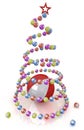 Christmas tree of colored balls Royalty Free Stock Photo