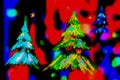 Christmas tree colorful abstract background