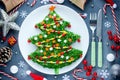 Christmas tree colorful festive salad Royalty Free Stock Photo