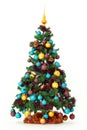 Christmas tree with colorful ornaments Royalty Free Stock Photo