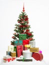 Christmas tree with colorful presents Royalty Free Stock Photo
