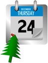 Christmas tree at coloured calendar page