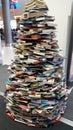 Christmas tree creative decoration using books