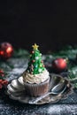 Christmas tree cup cake