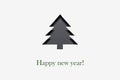 Christmas tree cut out of paper. Silhouette of a fir tree. Happy new year. Merry christmas. 2021 Royalty Free Stock Photo