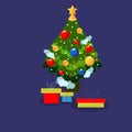 christmas tree with 3d effect Royalty Free Stock Photo