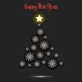 Happy new year. Christmas tree from dartboards Royalty Free Stock Photo