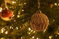 Christmas tree deco. Antique toys, a ball