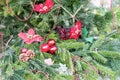 Christmas tree decor on natural background Royalty Free Stock Photo