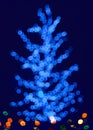 Christmas Tree decorated by blue