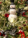 Decorated tree for Christmas season with snowman Royalty Free Stock Photo