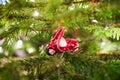 Christmas tree decorated with different colorful toys Royalty Free Stock Photo