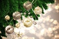 Christmas tree decorated with ornaments Royalty Free Stock Photo