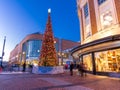 Christmas tree decorated outdoors in Kingston London