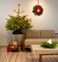 Christmas tree decorated with presents Royalty Free Stock Photo