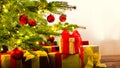 Christmas tree decorated with presents Royalty Free Stock Photo