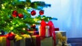 Christmas tree decorated with presents Royalty Free Stock Photo