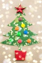 Christmas tree decorated with sweet bonbons