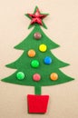 Christmas tree decorated with sweet bonbons