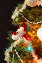 Christmas tree decorated with toys close-up. Royalty Free Stock Photo