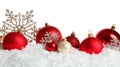 Christmas tree decoration on artificial snow