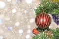 Christmas-tree decoration, close-up. Christmas picture (card)