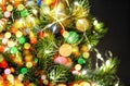 Christmas tree decoration colorful light garland