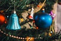 Christmas tree decoration with colour boubles