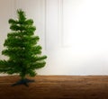 Christmas tree decoration in empty room Royalty Free Stock Photo