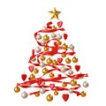 Christmas tree decoration isolated on white background Royalty Free Stock Photo