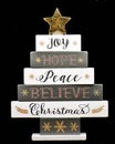 Christmas Tree Decoration, Joy, Hope, Peace, Believe