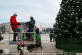 Christmas tree decoration in Kyiv, 2023