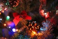 Christmas tree decoration and lights Royalty Free Stock Photo