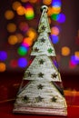 Christmas tree decoration ornament isolated on blurred background of  lights Royalty Free Stock Photo