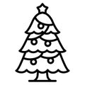 Christmas tree decoration ornament single isolated icon with outline style Royalty Free Stock Photo